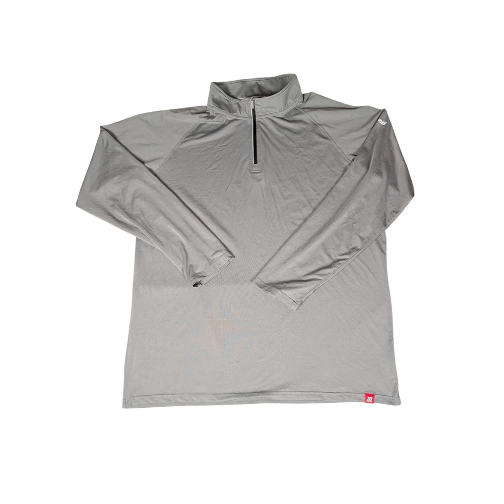Marucci Mens‎ Grey Quarter Zip Pullover Long Sleeve Athletic Performance Shirt - Picture 2 of 9